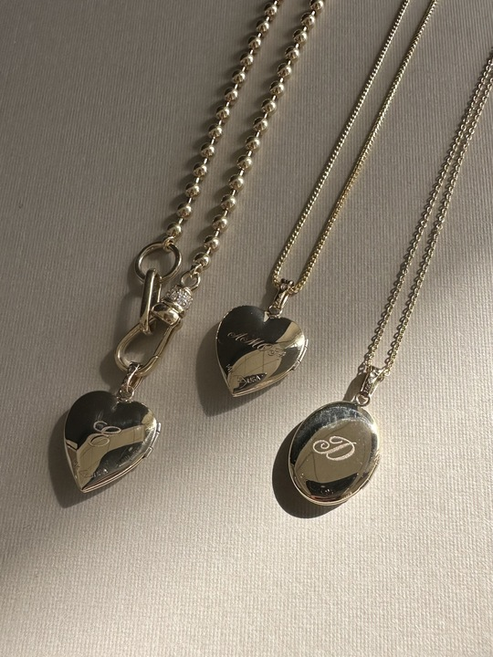 Mommy + Bébé Maison Heart Locket Necklaces | Kinn Studio