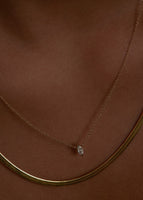 alt="Carter Herringbone Chain II & Marquise Diamond Necklace Stack"