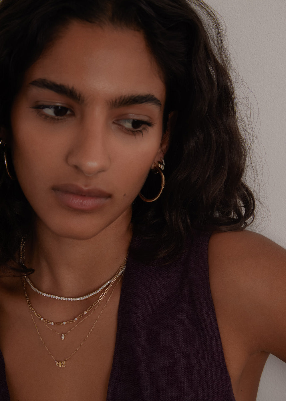 Rachel Three Prong Tennis Necklace Diamond 6.75ctw - Kinn