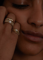 alt="Diamond Ribbed Heart Signet Ring"