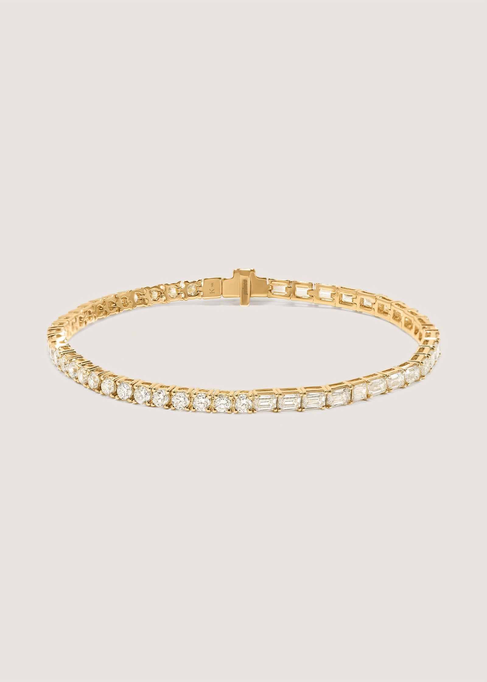 Kinn x Prince 14k Gold Billie Half Round Emerald Tennis Bracelet