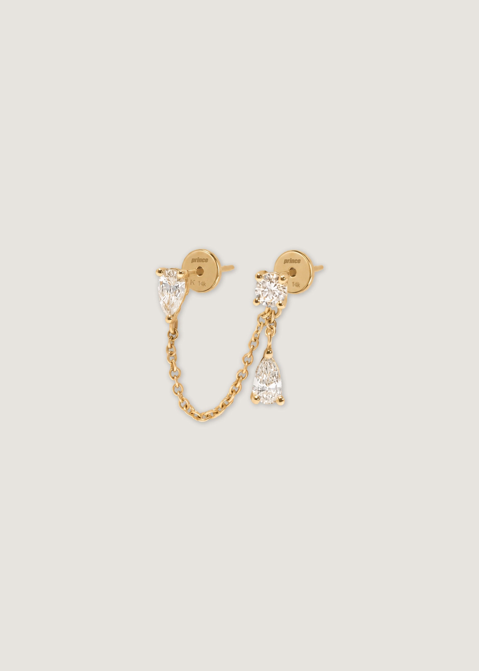 Kinn x Prince 14k Gold Doubles Diamond Chain Earring