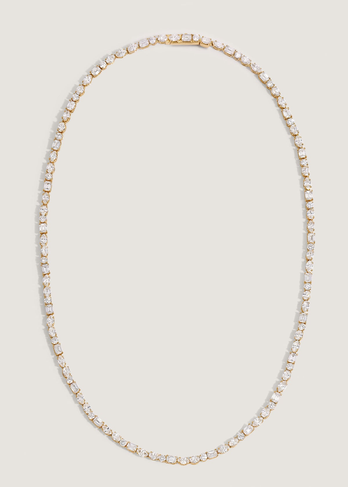Kinn 14k Yellow Gold Esme Fancy Shape Diamond Tennis Necklace