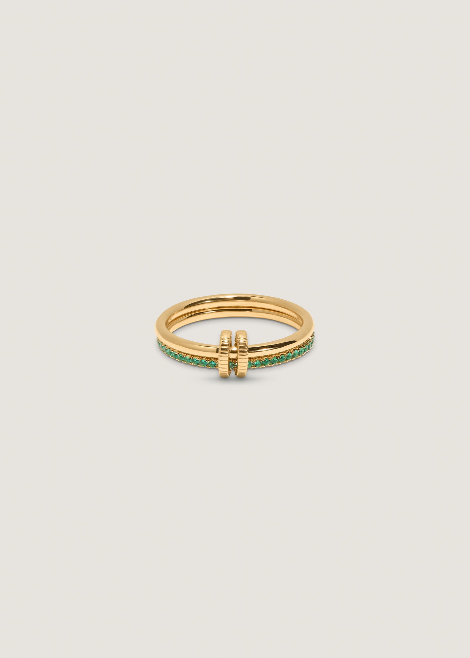 Kinn x Prince 14k Gold Lesley Linked Emerald Band Ring