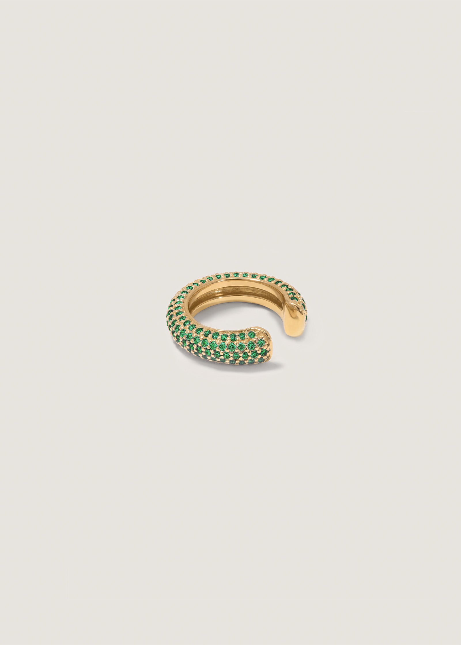 Kinn x Prince 14k Gold Love Pavé Emerald Earring Cuff