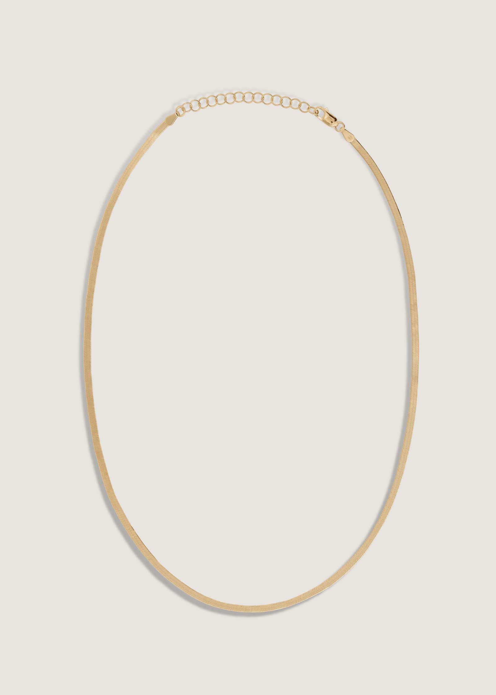 Kinn 14k Gold Petite Carter Herringbone Chain Necklace