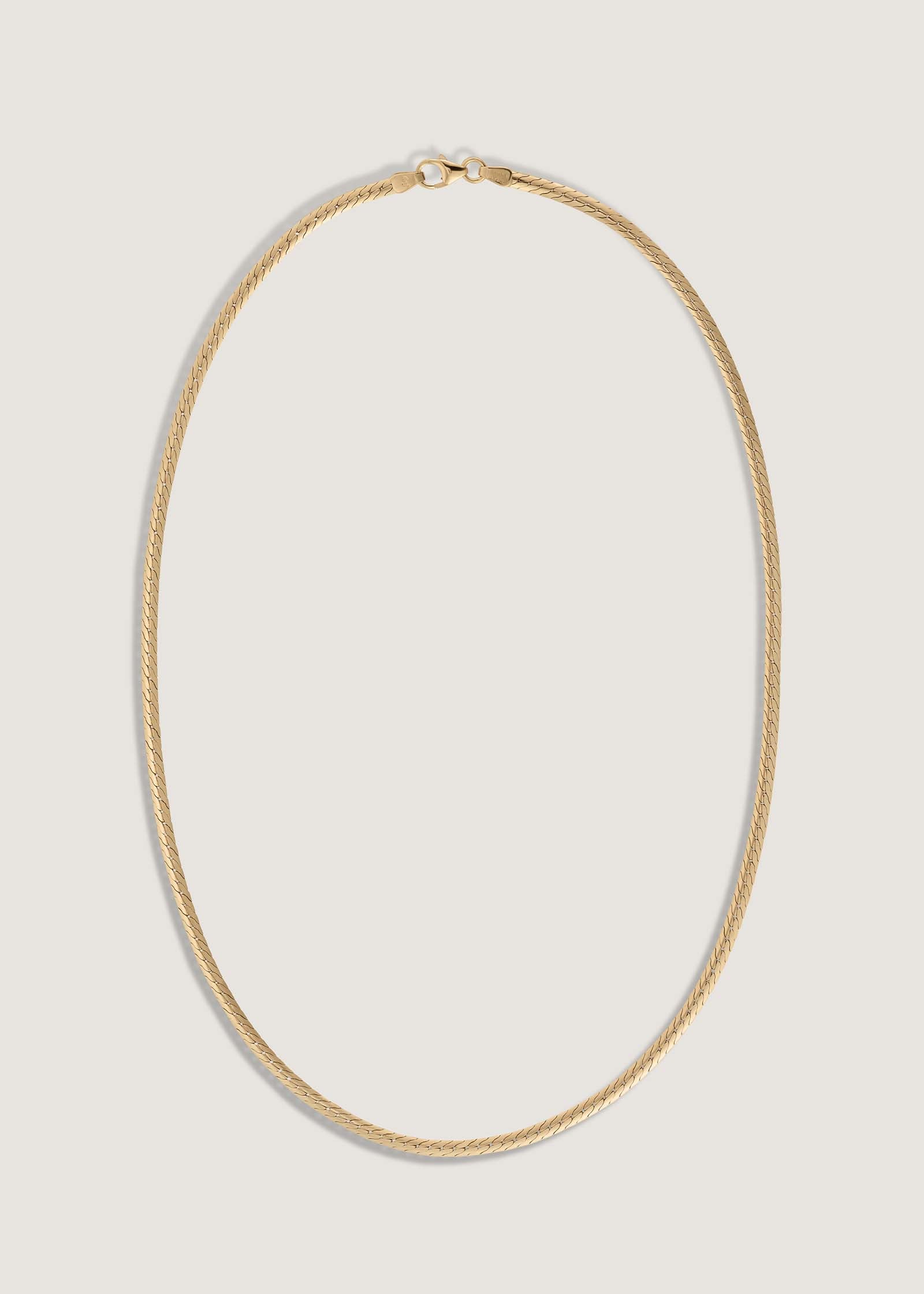 Kinn 14k Gold Petite Kennedy Herringbone Chain Necklace