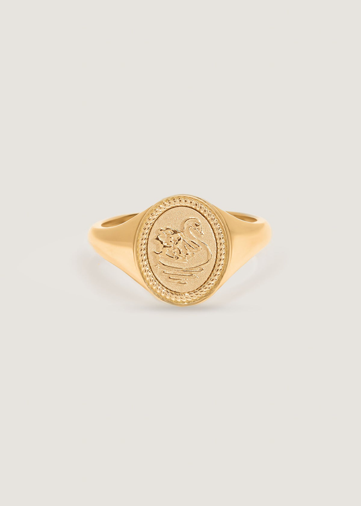 Kinn 14k Gold Swan Dream Signet Ring