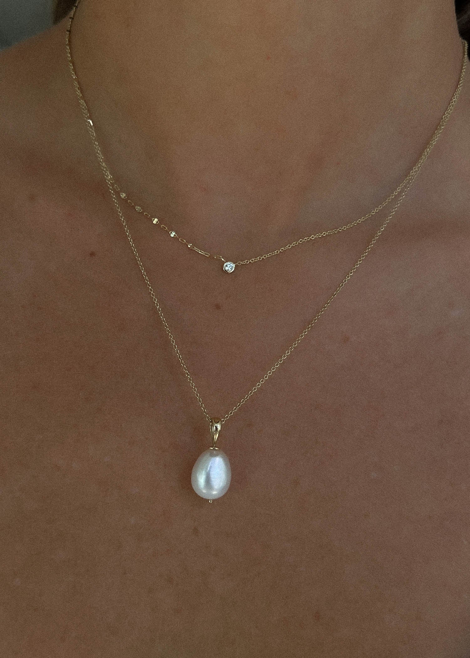 Baroque Pearl Drop Necklace 14k Gold - Kinn