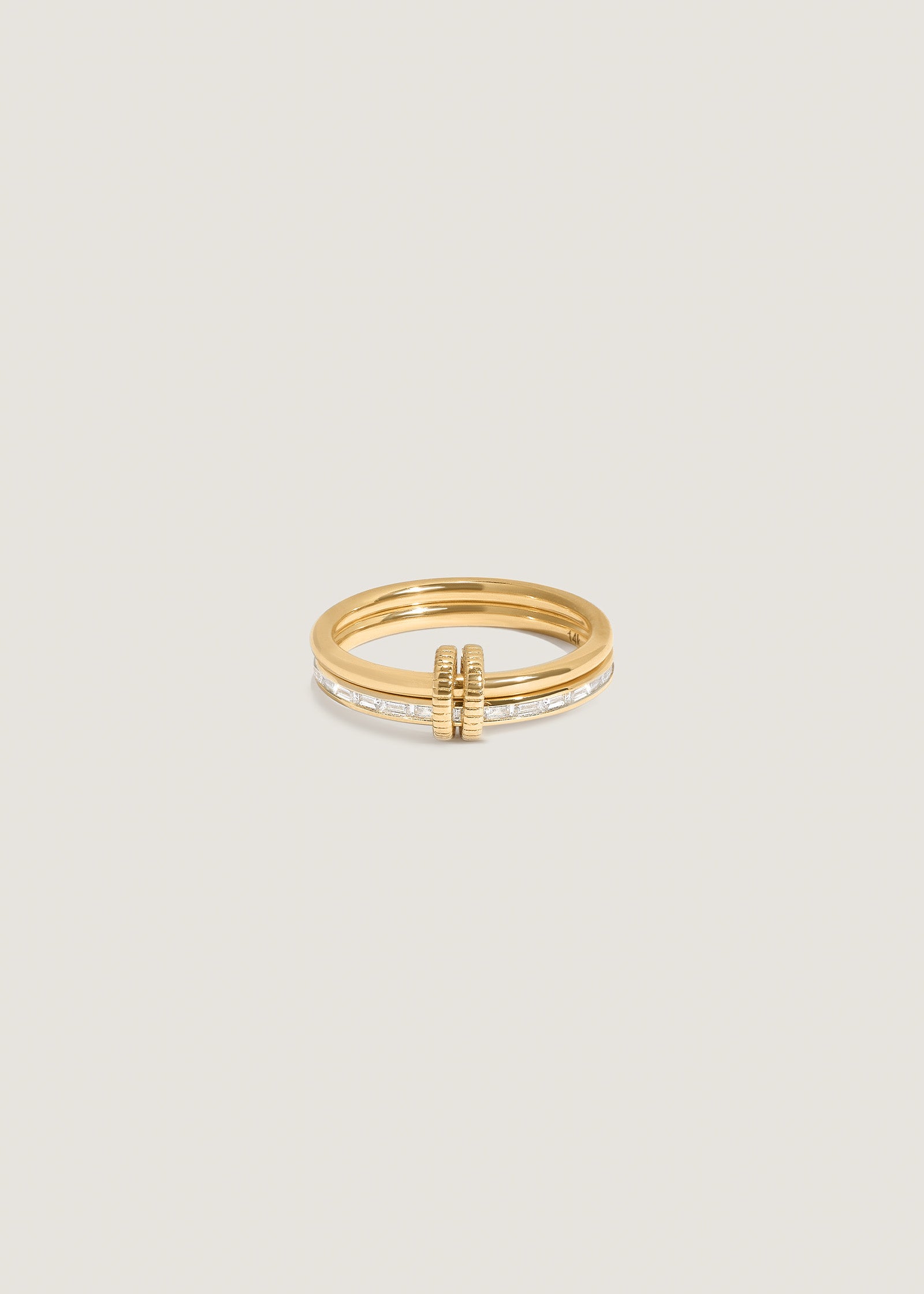 Kinn 14k Gold Donna Linked Baguette Band Ring