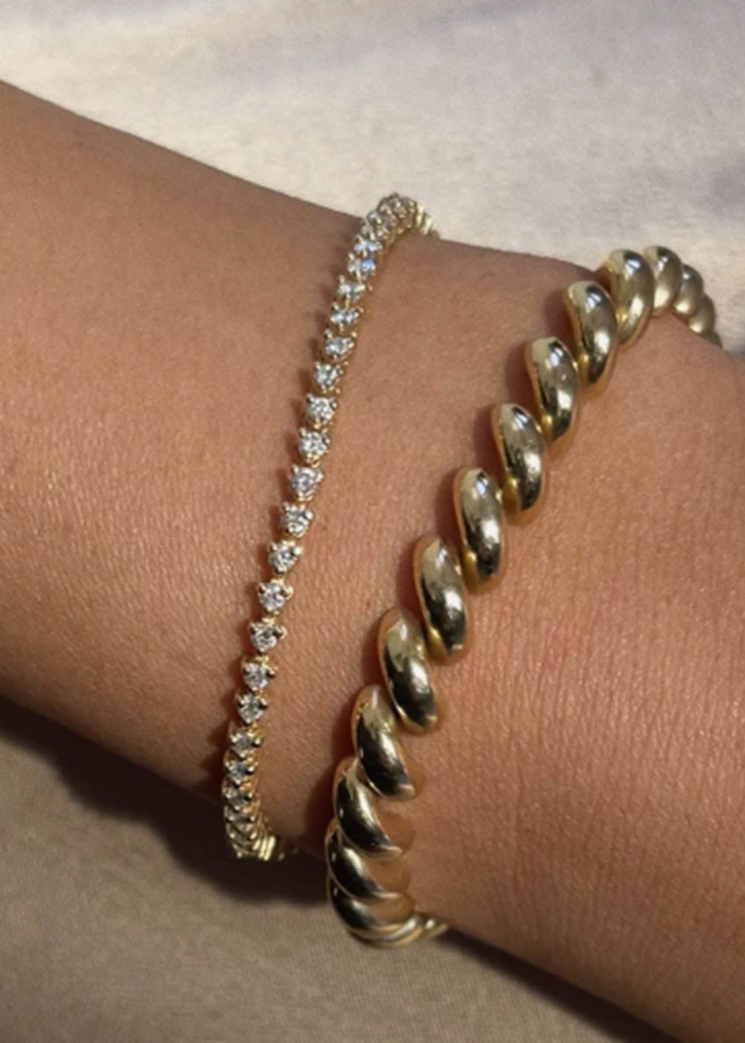 Petite Rachel Three Prong Tennis Bracelet Diamond - Kinn