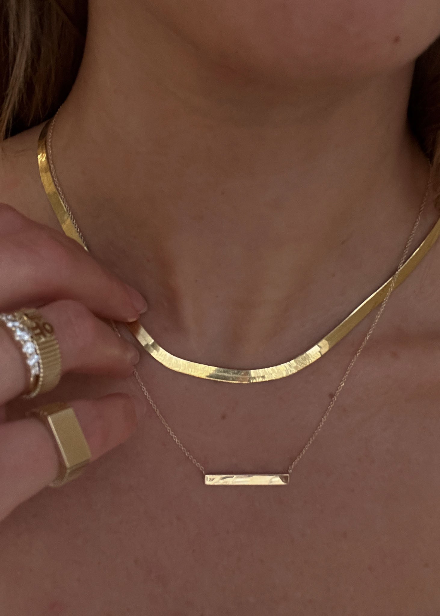 Saks Fifth Avenue 14K Gold Bar Pendant Necklace Multi