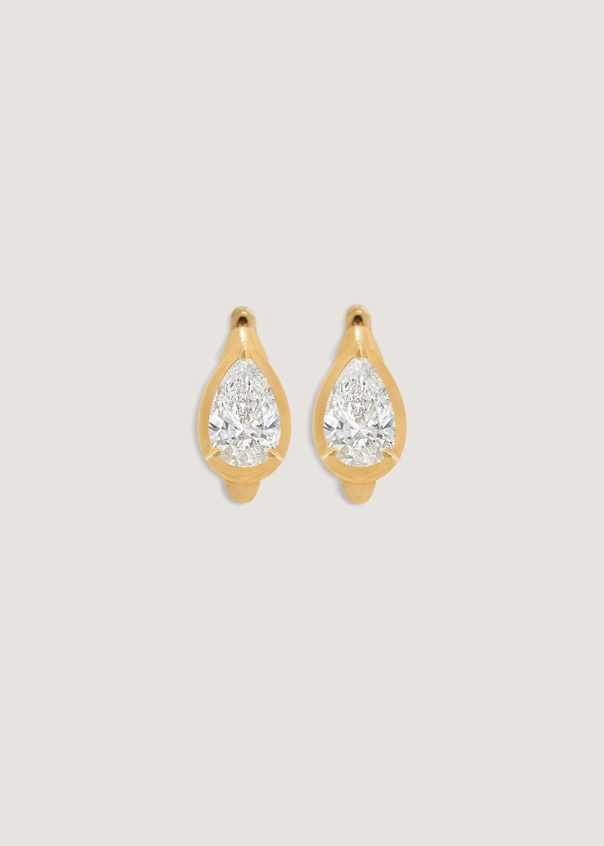 Kinn 14k Gold Jackson Pear Diamond Huggie Hoop Earrings