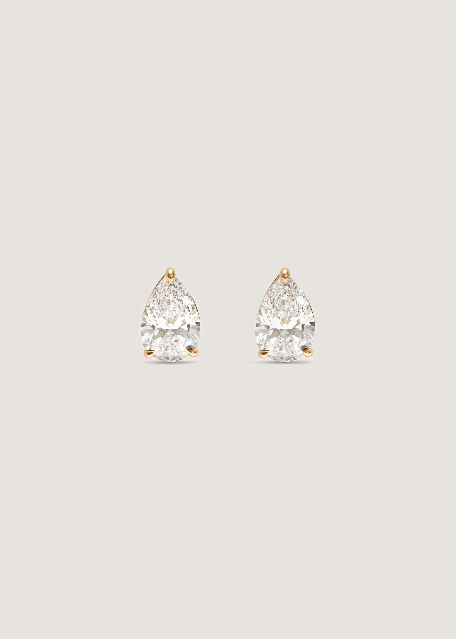 June Pear Diamond Stud Earrings