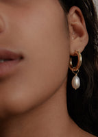 alt="Baroque Pearl Hoop Earrings"