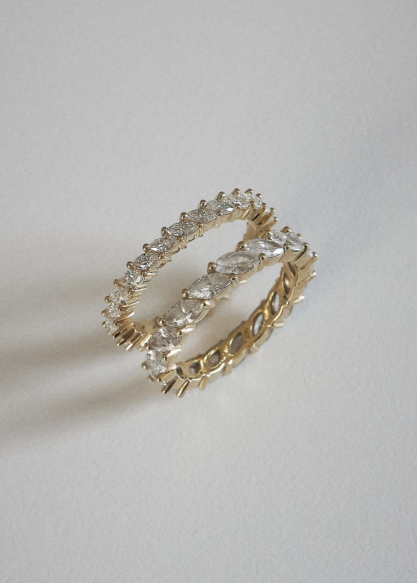alt="Mini Marquise Eternity Ring with marquise eternity ring"