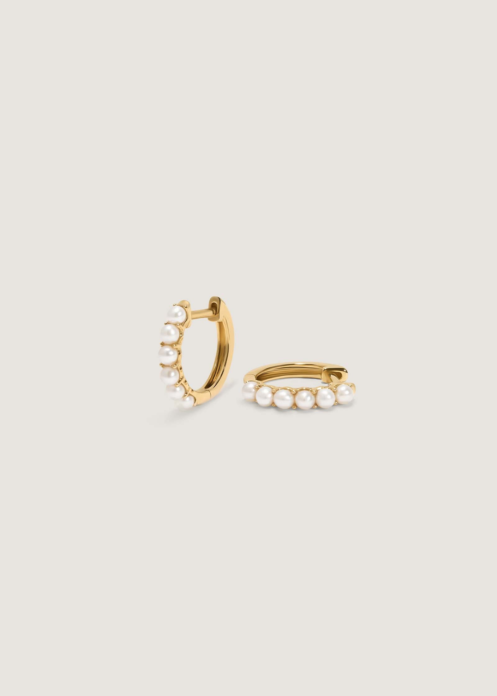 Kinn 14k Gold Marina Pearl Huggie Hoop Earrings