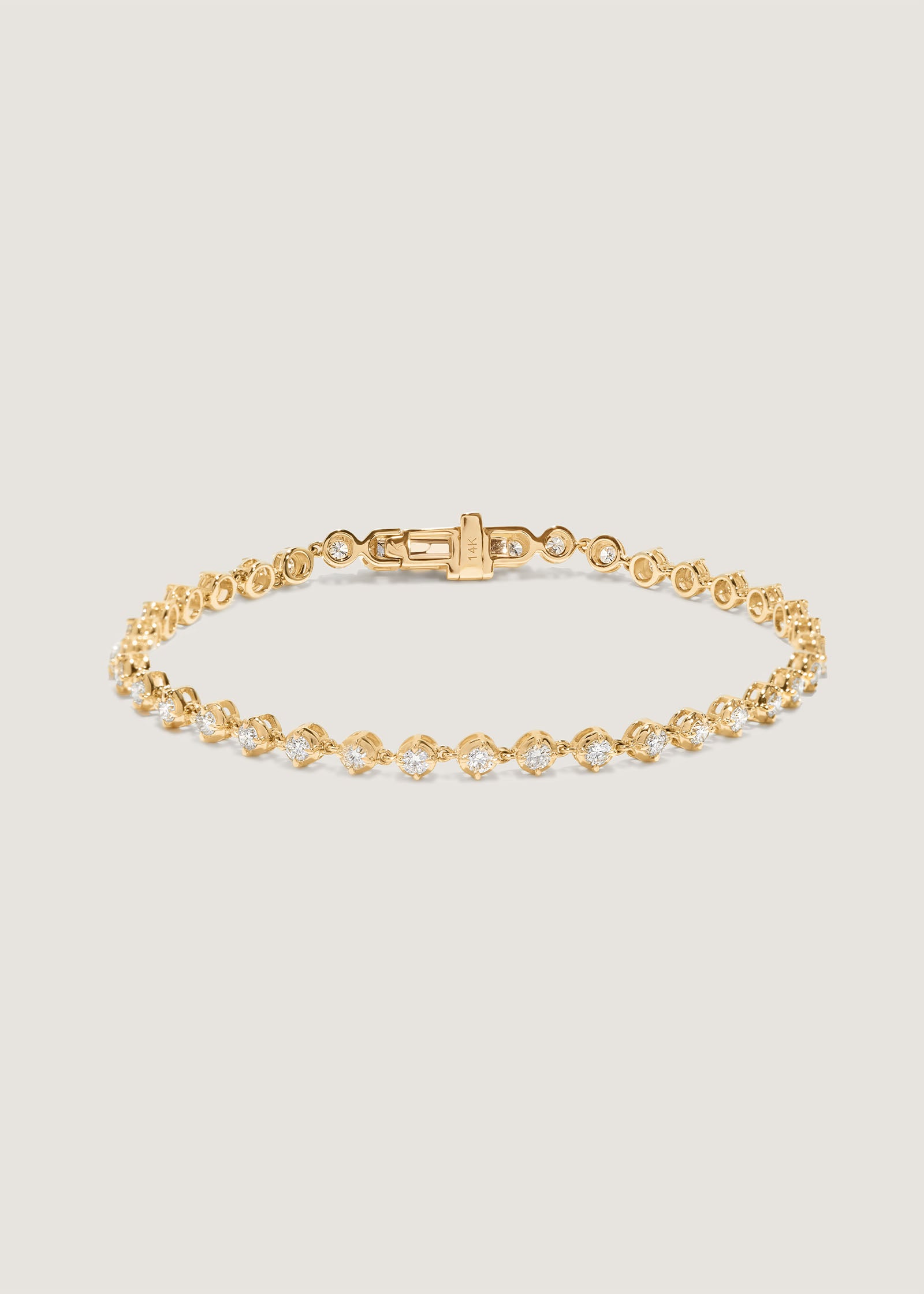 Kinn x Prince 14k Gold Martina Linked Bezel Tennis Bracelet