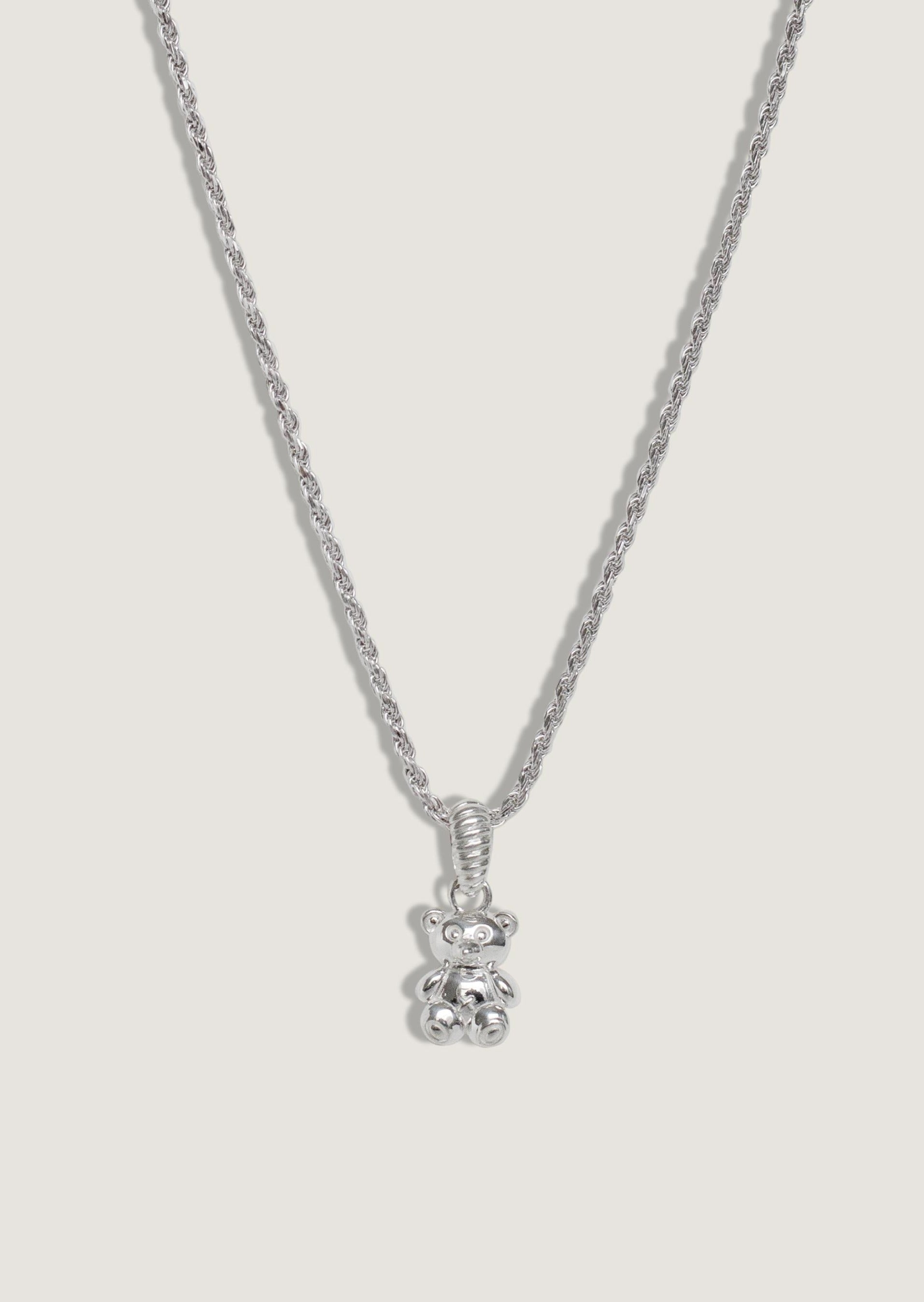 Oliver Teddy Bear Necklace Silver