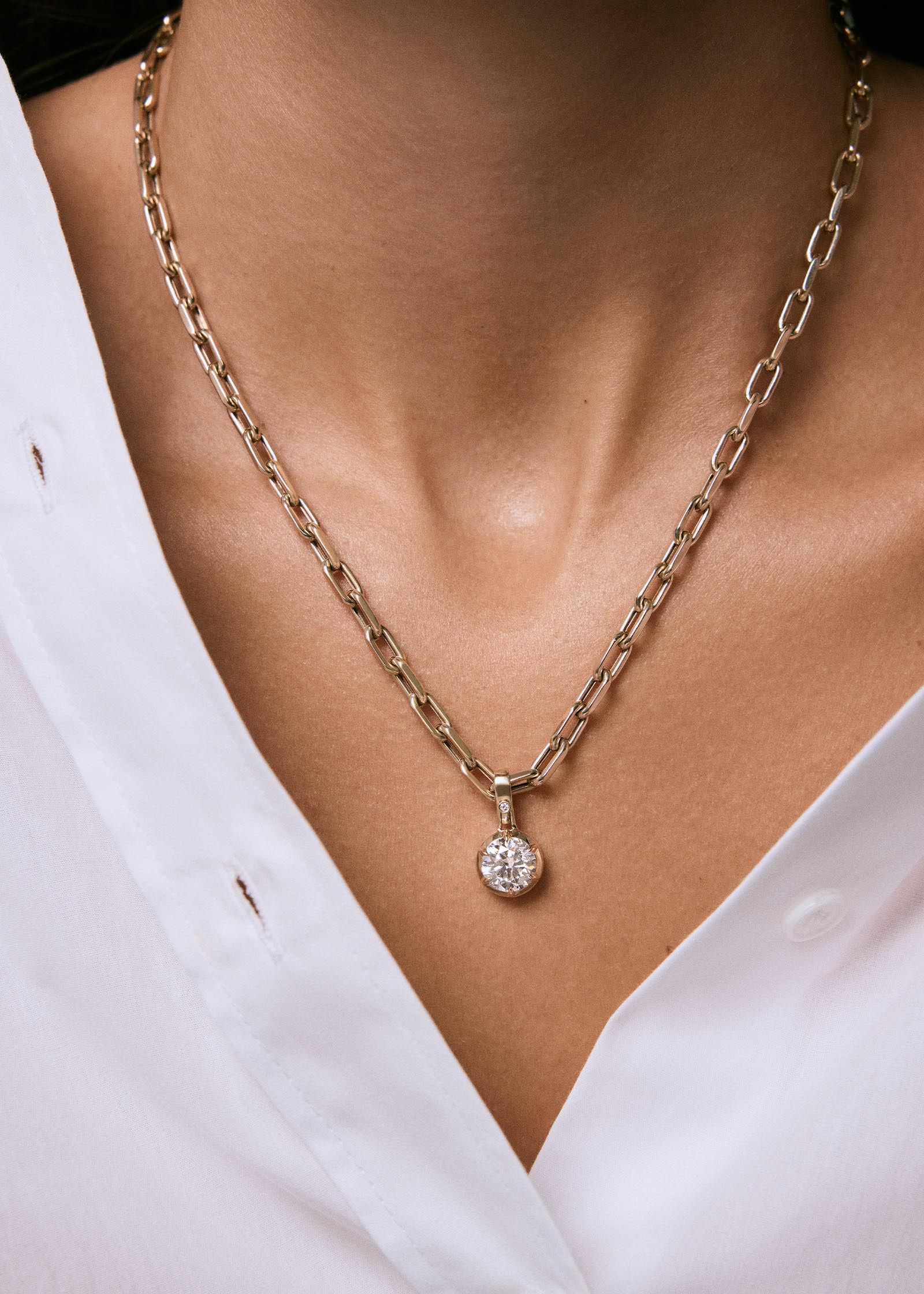 Madeleine 2.5ct Diamond Round Pendant