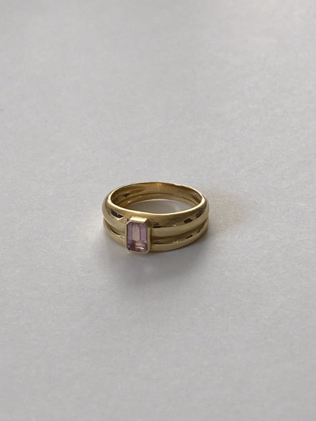 Archive Françoise Stacked Ellipse Ring II - Pink Morganite