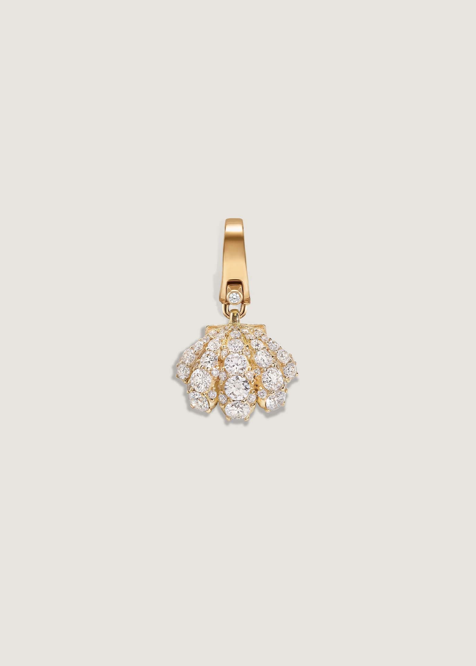 Kinn 14k Gold Pavé Diamond Shell Charm Pendant