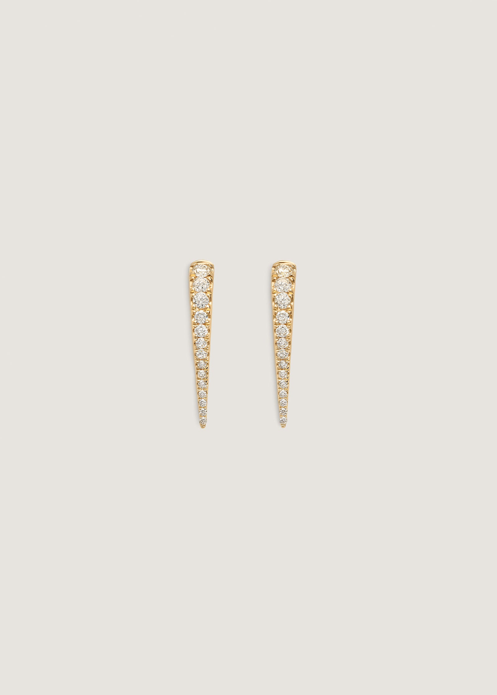 Kinn x Prince 14k Yellow Gold Point Pavé Diamond Huggie Earrings