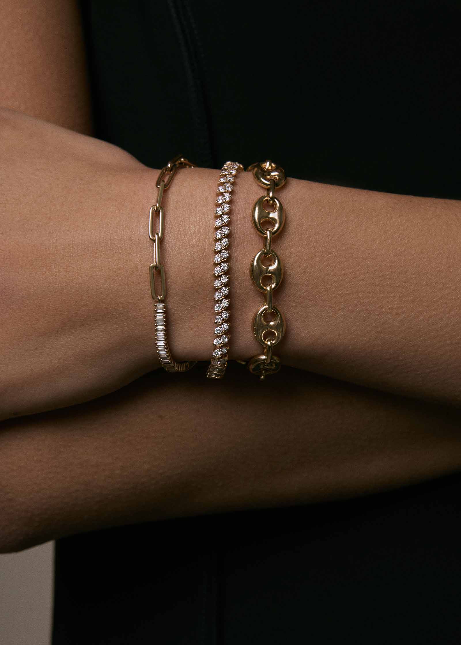 Puffed Mariner Chain Bracelet Gold - Kinn