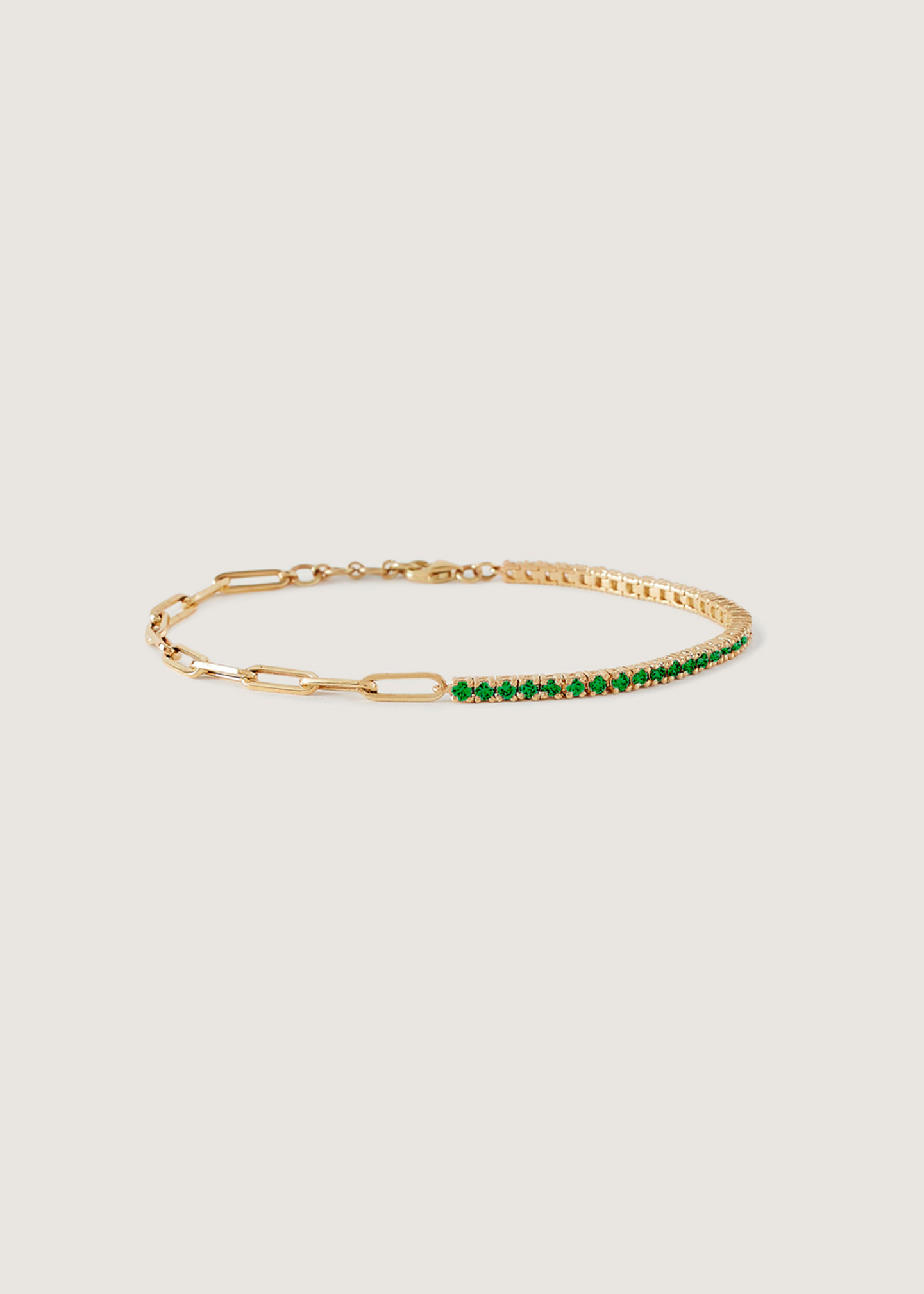 Coco Round Tennis Link Bracelet Emerald