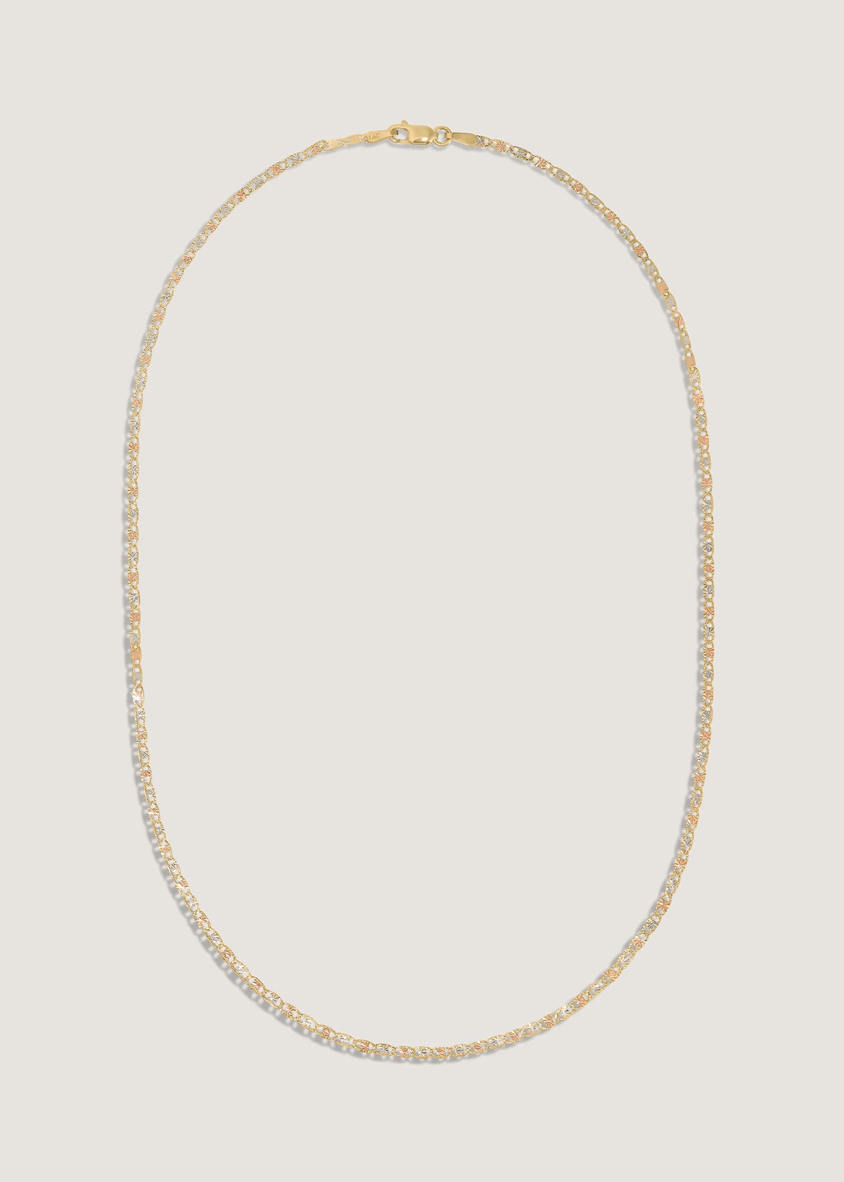Colorless Gld Chain 14k Valentino Tri-Color Gold Chain Necklace | Kinn