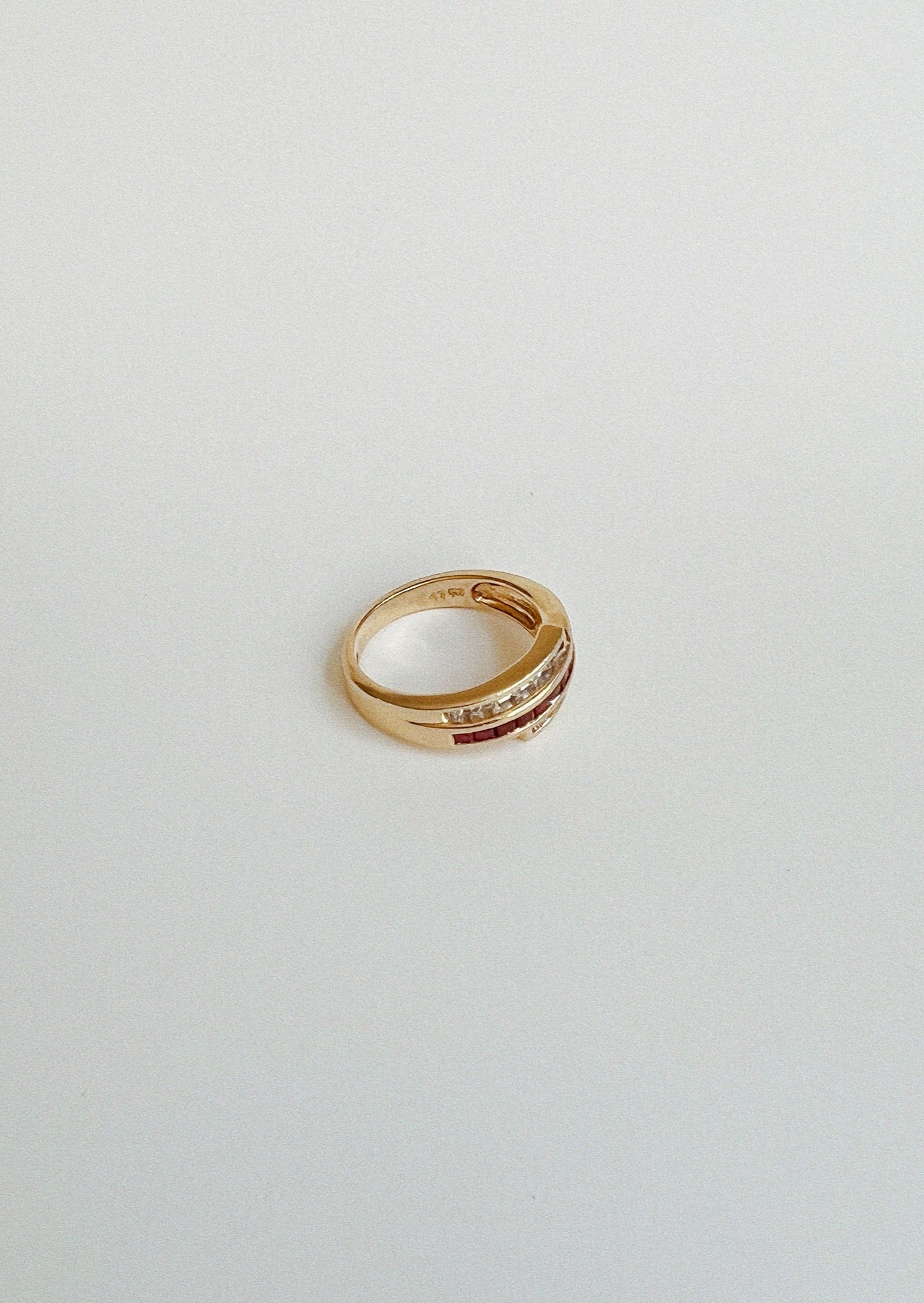 Vintage Pavé Ruby Diamond Ring