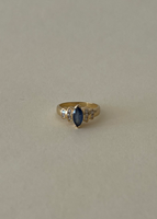Vintage Marquise Blue Sapphire Diamond Ring