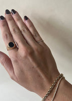 Vintage Ribbed Onyx Signet Ring