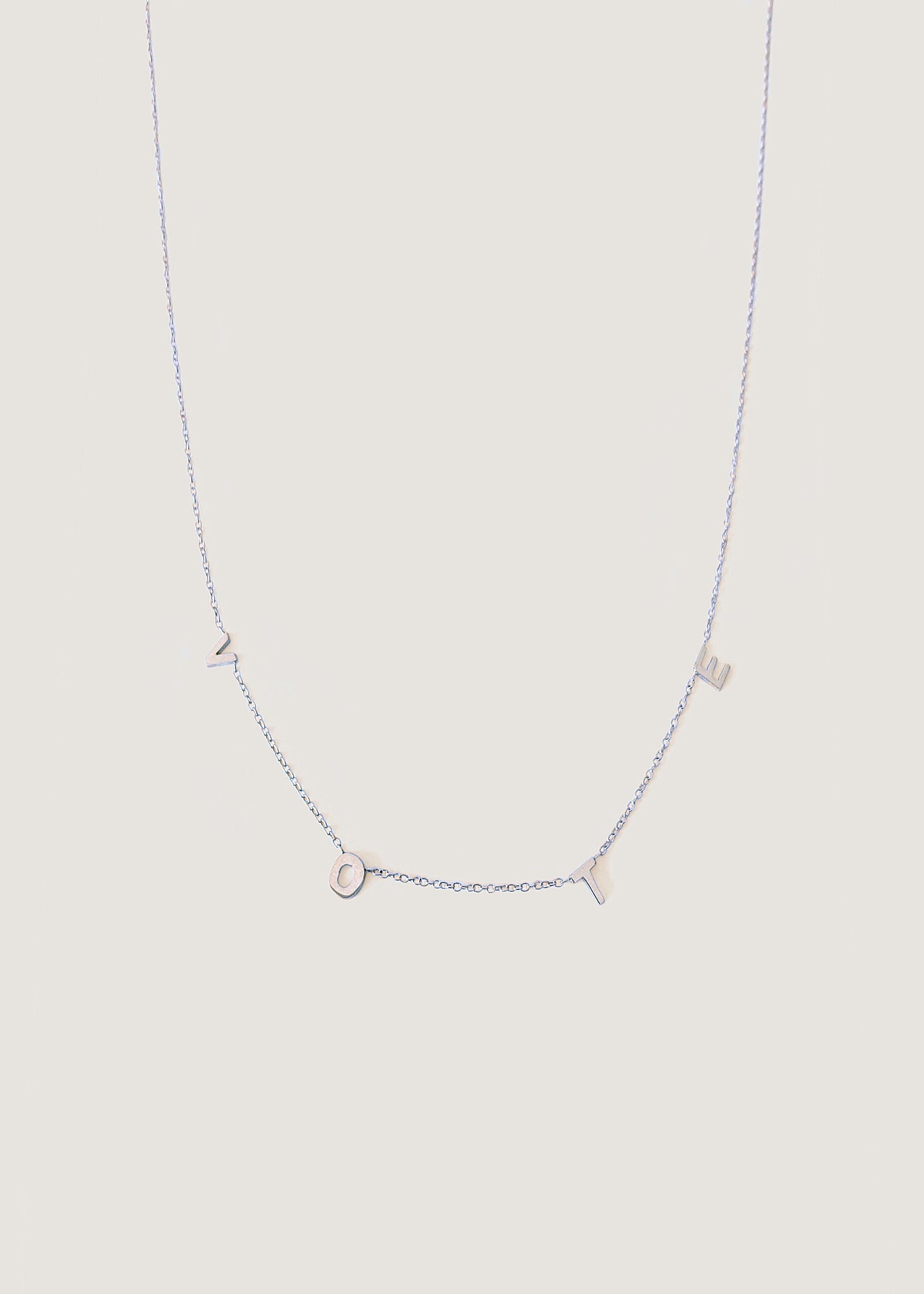 Vote Initial Necklace Silver