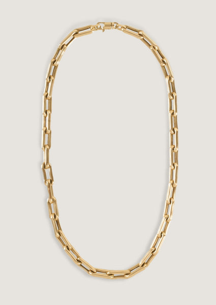 ■VINTAGE HOLLYWOOD■ Square Bold Chain Necklace VH24NNNE175 Rome Bold Link Chain Necklace 14k Gold - Kinn
