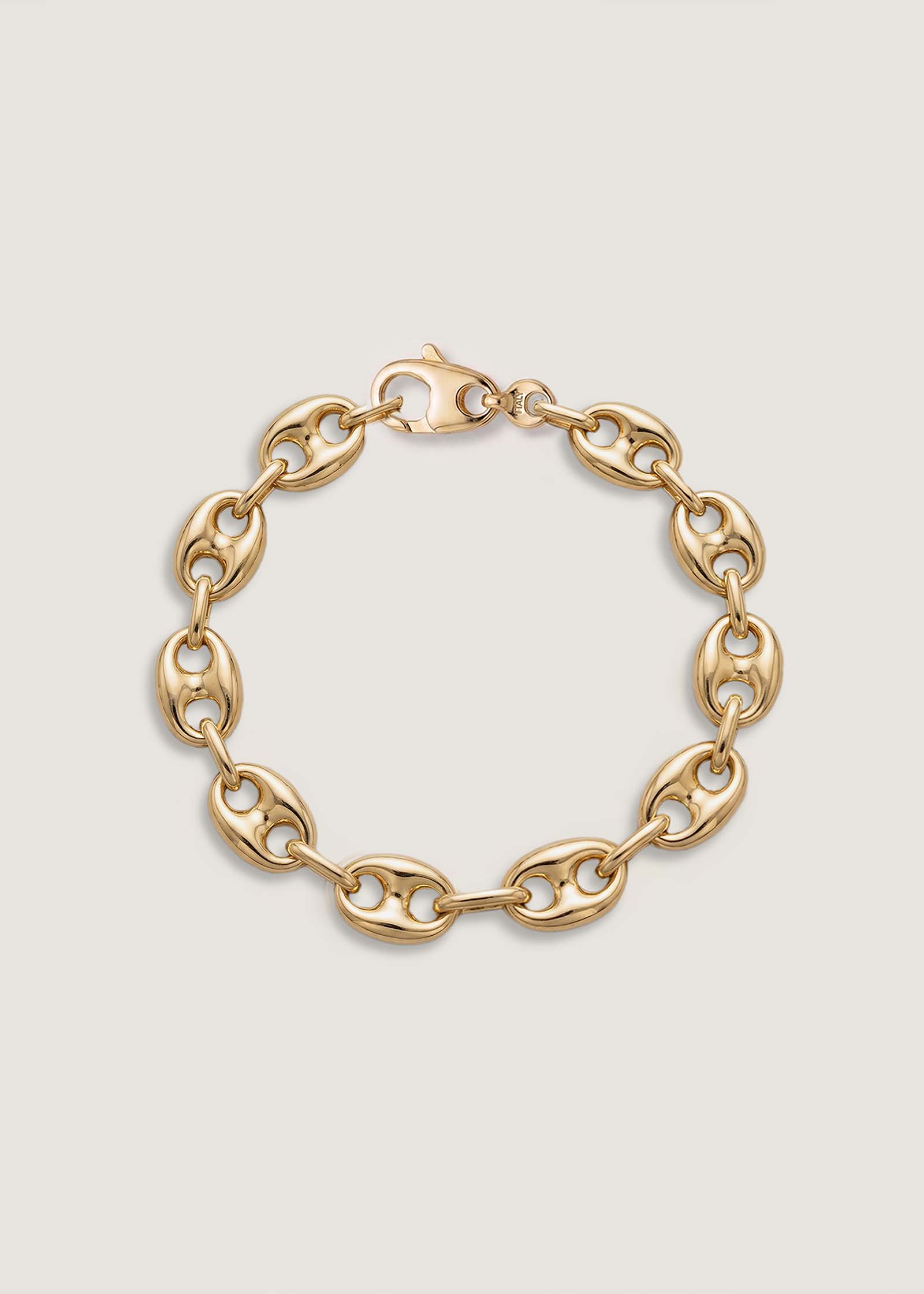 alt="Puffed Mariner Chain Bracelet 14k YG"