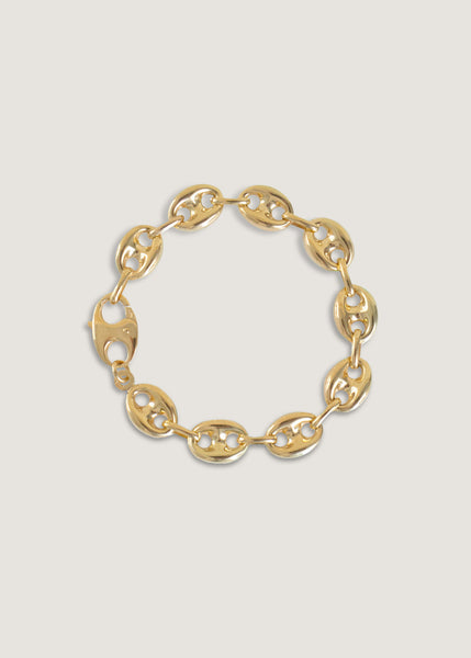 Puffed Mariner Chain Bracelet Gold - Kinn