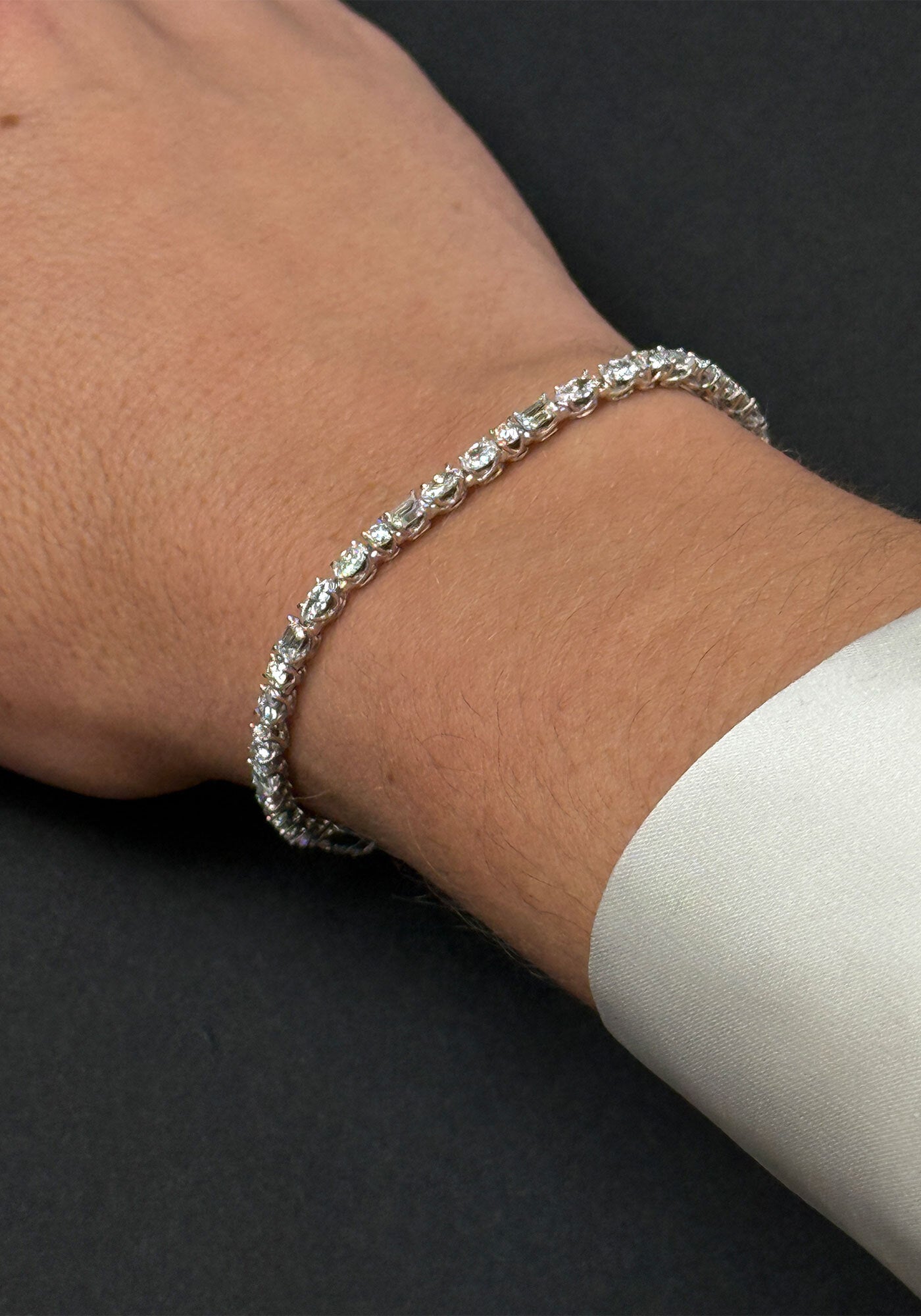 Esme Fancy Shape Tennis Bracelet 4ctw White Gold
