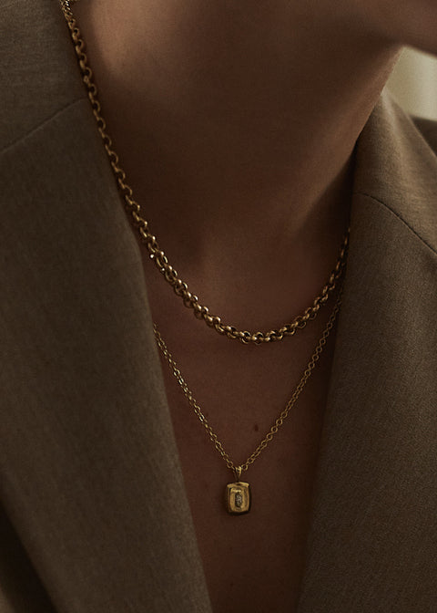 14k Gold Cable Rolo Link Chain Necklace - Kinn