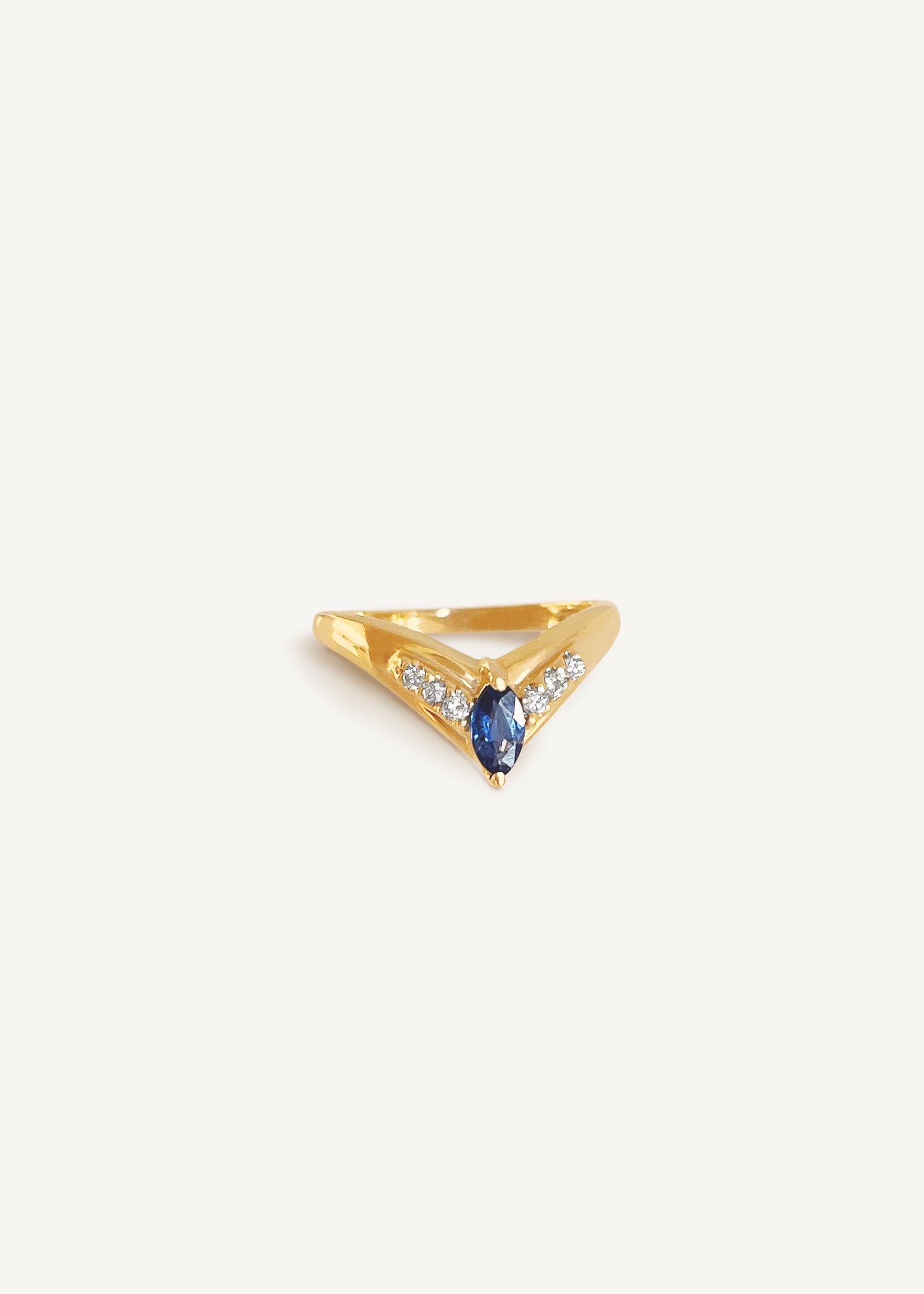 Vintage V Marquise Sapphire Ring