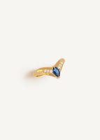 Vintage V Marquise Sapphire Ring