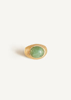 Vintage Jade Ribbed Retro Ring