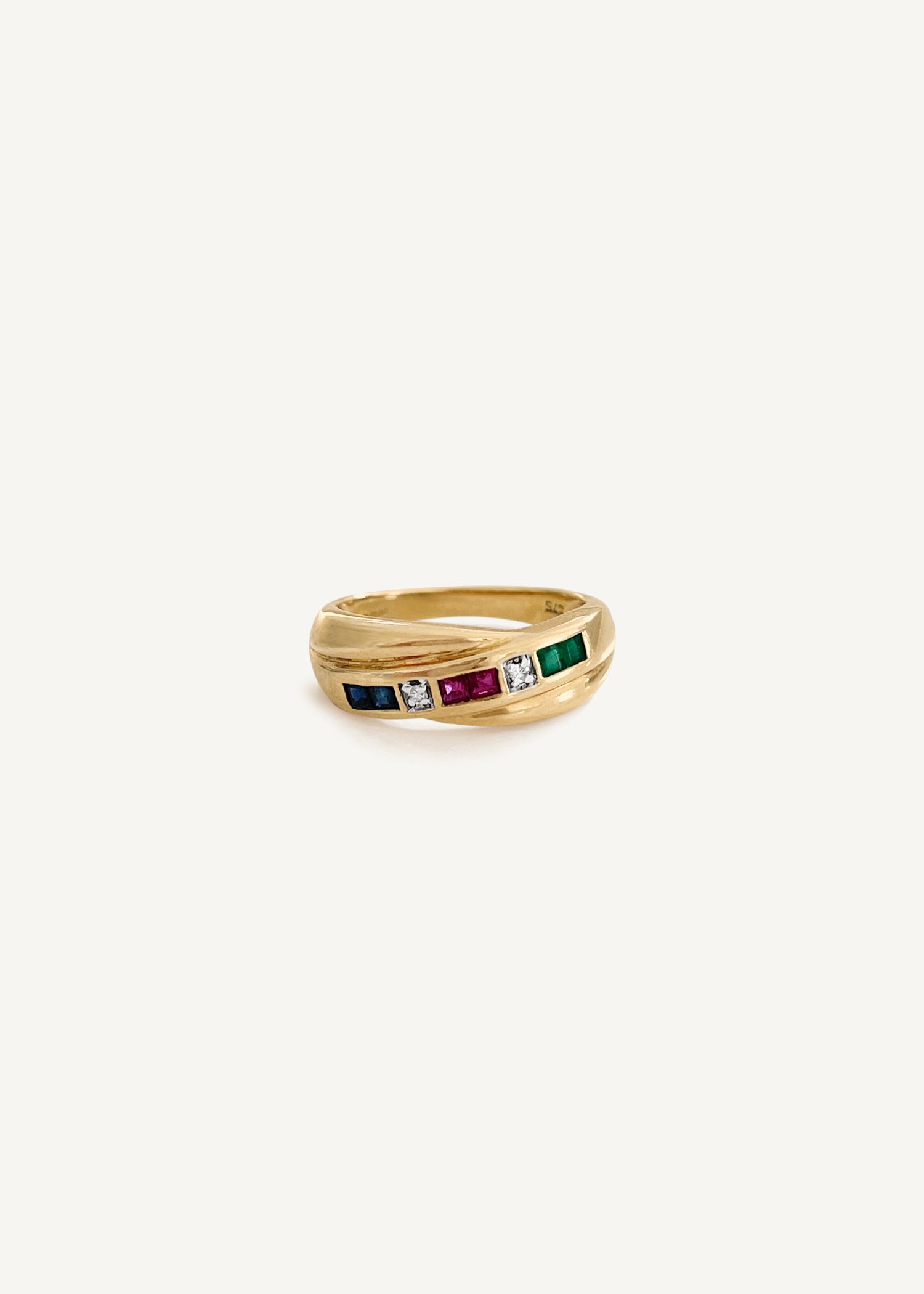 Vintage Ruby Emerald Sapphire Ring