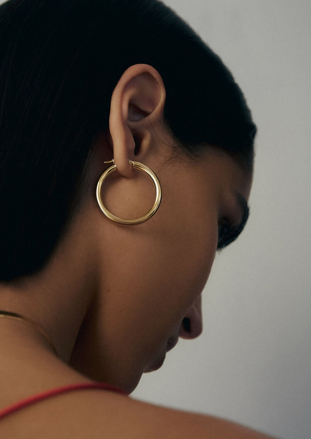 Thick Gold Plated Hoop Earrings 50mm By NIKITA | notonthehighstreet.com