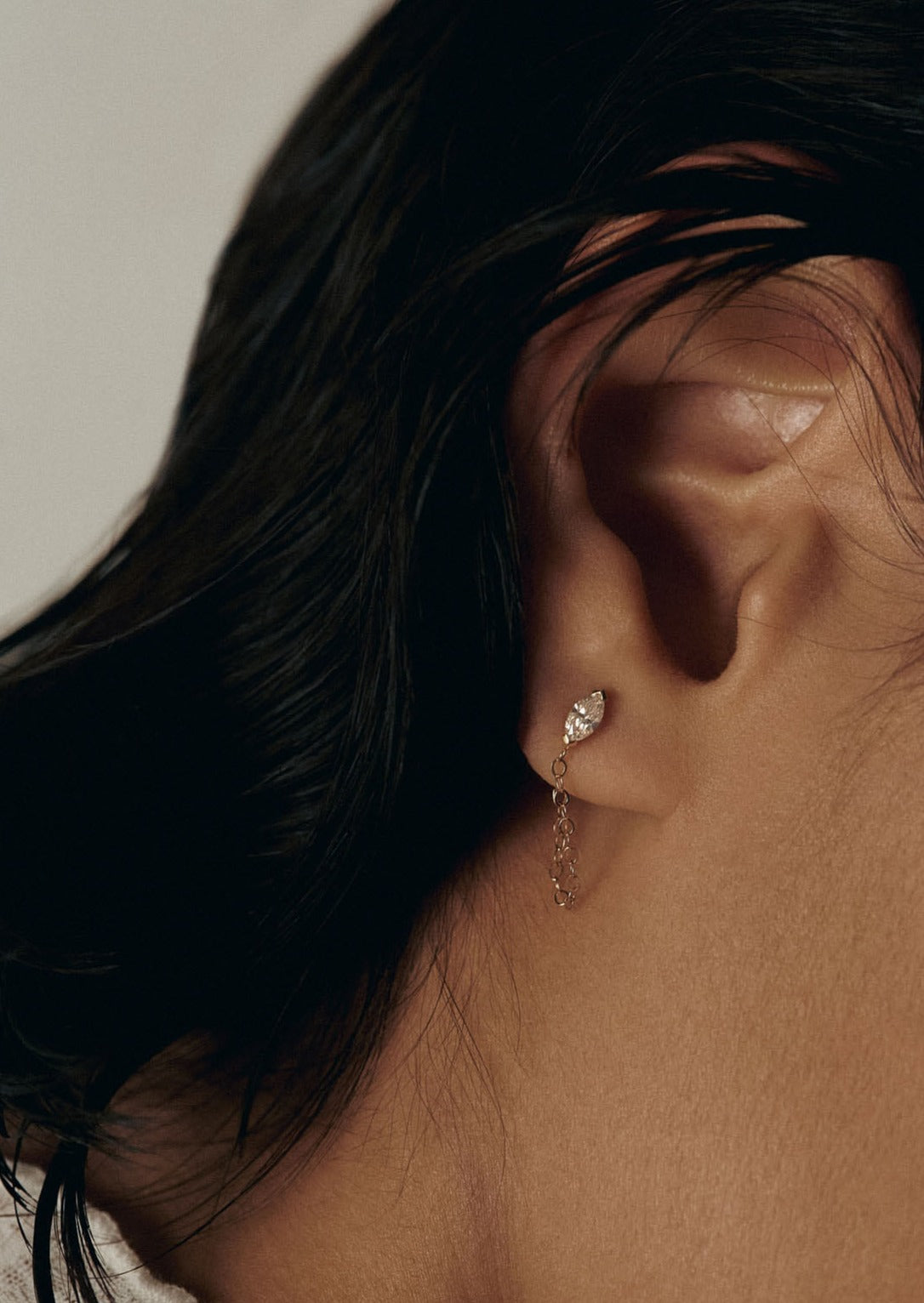 Marquise Chain Earrings Diamond - Kinn