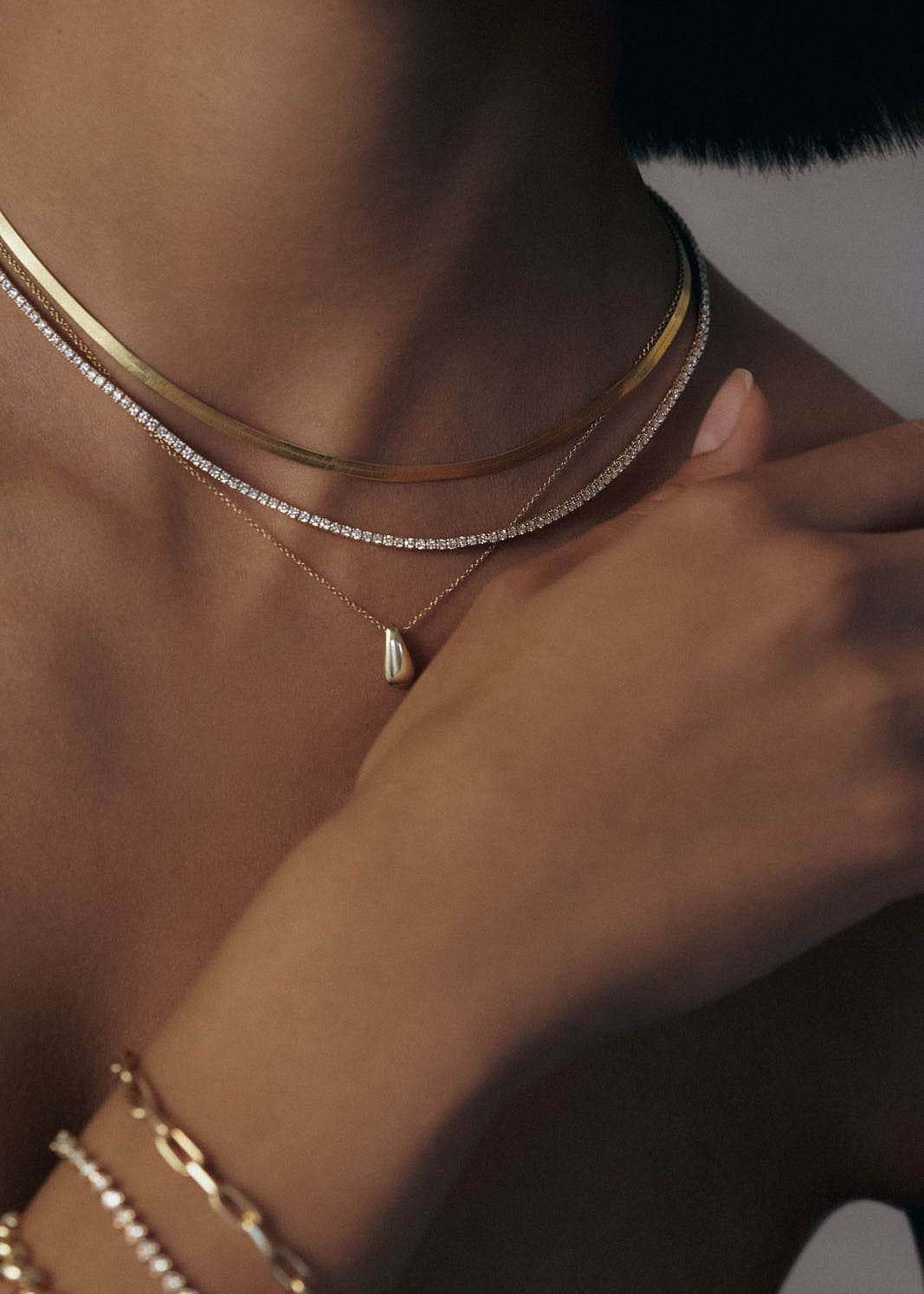 Diana - Thin Rope Chain Black Diamond Necklace – Meraki & Star