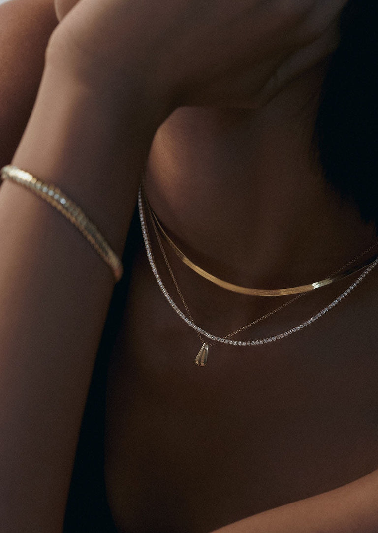 14k Gold Carter Herringbone Chain Necklace | Kinn