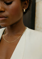 alt="Capri Curb Chain Necklace I styled with Bianca Hoops"