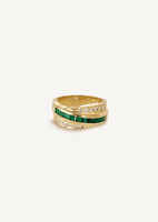Vintage Emerald Diamond Cigar Ring