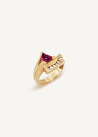 Vintage Trillion Pink Tourmaline Diamond Ring
